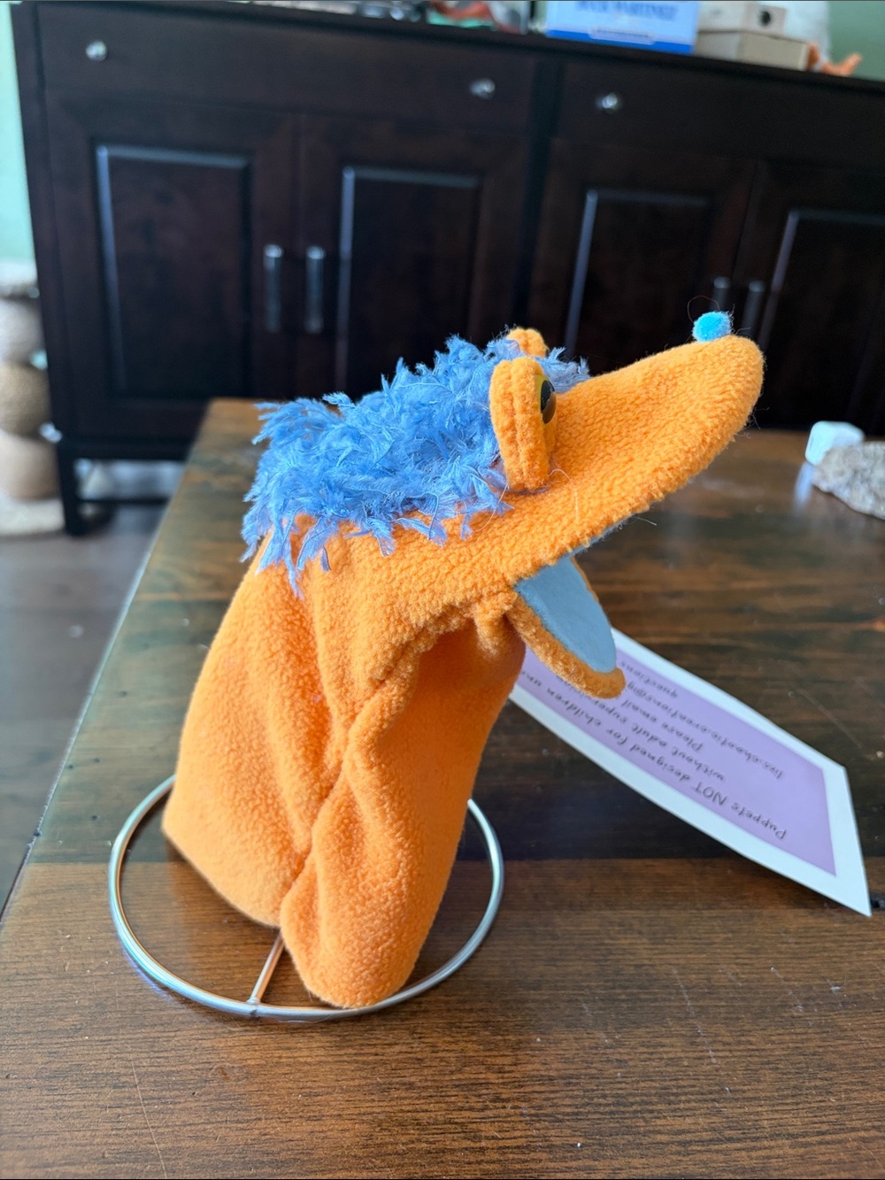 Handmade Orange Puppet - Picture 2 of 3